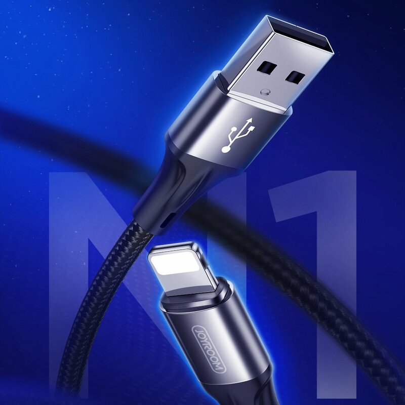 Cablu de date JoyRoom N1 USB la Lightning, 3A, 1m, negru