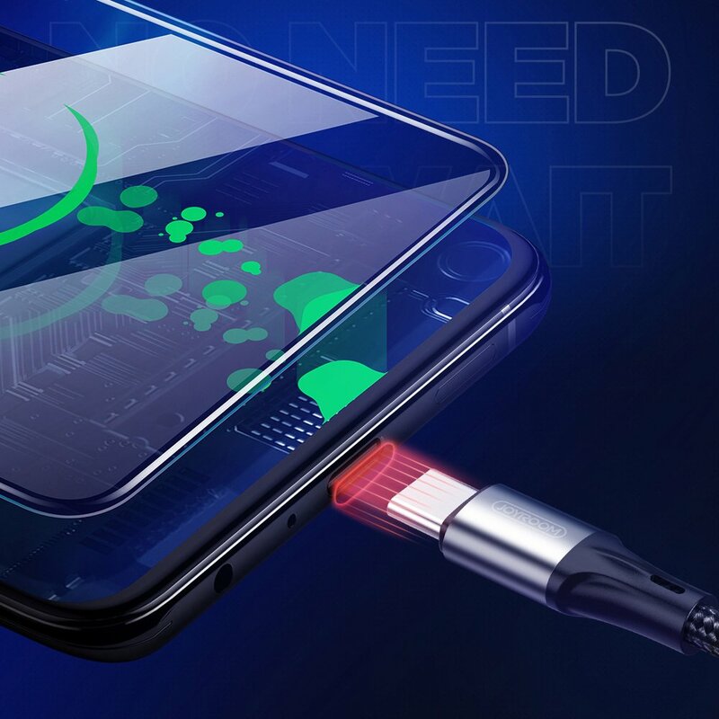 Cablu de date JoyRoom N1 USB la Type-C, 3A, 480Mbps, 1m, negru