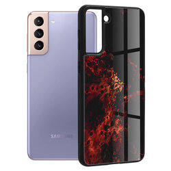 Husa Samsung Galaxy S21 Plus 5G Techsuit Glaze, Red Nebula