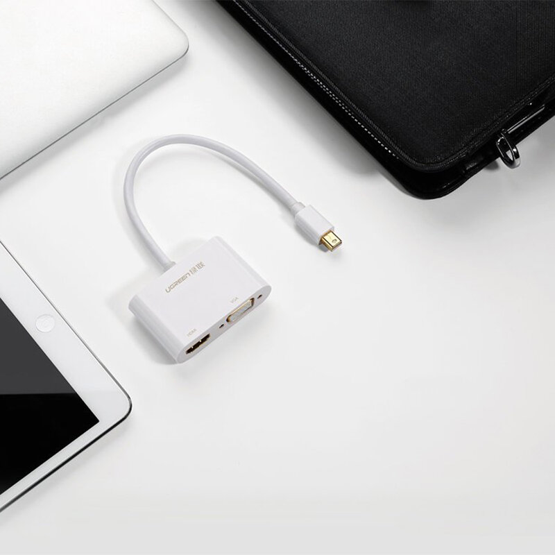 Adaptor HDMI + VGA la Mini DP Ugreen, 4K@30 Hz, negru, 10439