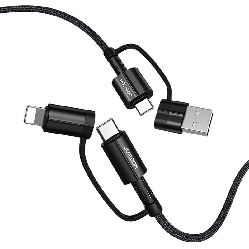 Cablu de date USB/ Type-C la Type-C/ Lightning JoyRoom G3, 60W, 1.2m, negru