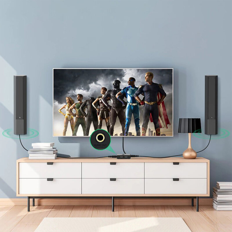 Splitter HDMI 4K Ugreen, HDMI switch 2x4 + telecomanda, negru, 70690