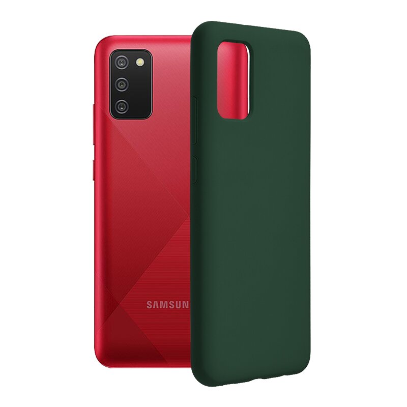 Husa Samsung Galaxy A02s Techsuit Soft Edge Silicone, verde inchis