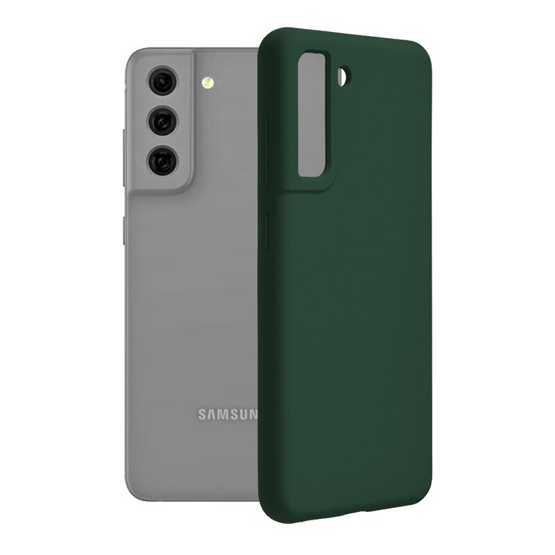 Husa Samsung Galaxy S21 FE 5G Techsuit Soft Edge Silicone, verde inchis