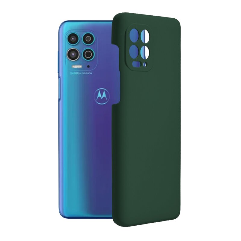 Husa Motorola Moto G100 Techsuit Soft Edge Silicone, verde inchis