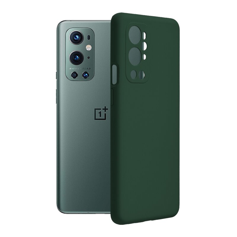 Husa OnePlus 9 Pro Techsuit Soft Edge Silicone, verde inchis