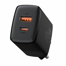 Incarcator priza Baseus USB 18W + Type-C 20W, negru, CCXJ-B01