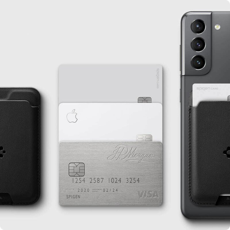 Husa carduri telefon Spigen Valentinus Card Holder, negru