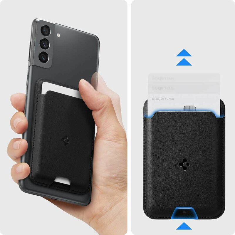 Husa carduri telefon Spigen Valentinus Card Holder, negru