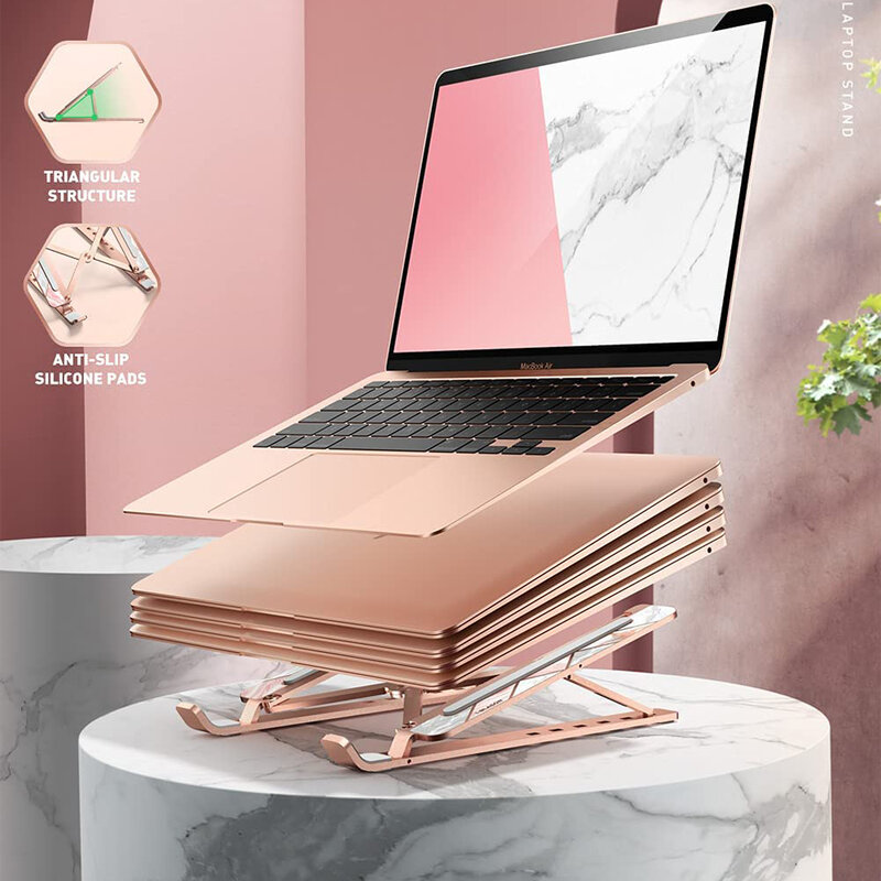 Suport laptop/ tableta birou reglabil i-Blason, aluminiu, roz