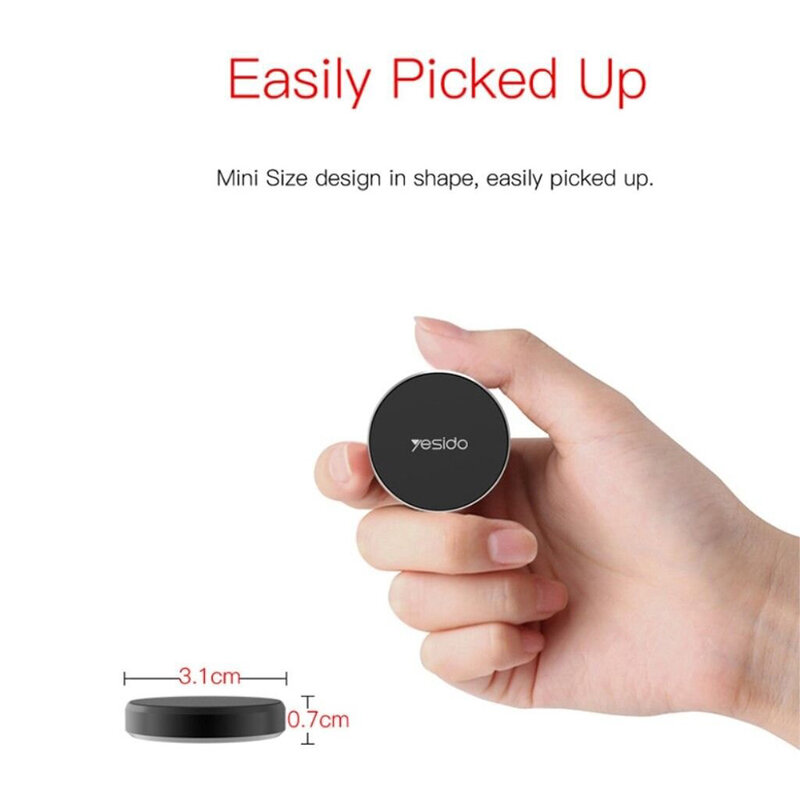 Suport telefon auto magnetic cu adeziv Yesido C38, negru