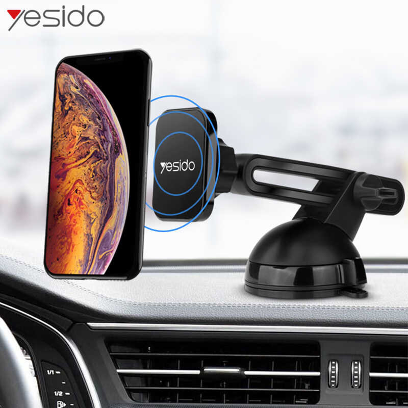 Suport telefon auto magnetic, bord/ parbriz Yesido C39, negru