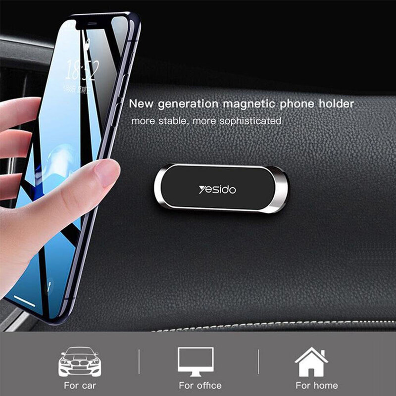 Suport telefon auto magnetic cu adeziv Yesido C55, negru