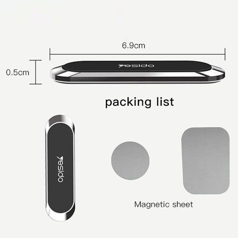 Suport telefon auto magnetic cu adeziv Yesido C55, negru