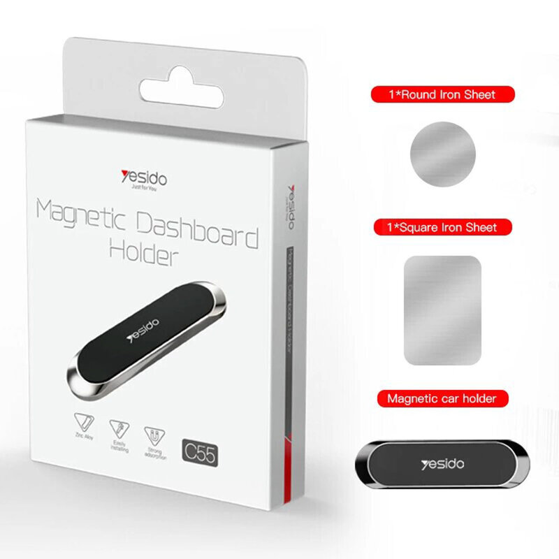 Suport telefon auto magnetic cu adeziv Yesido C55, negru