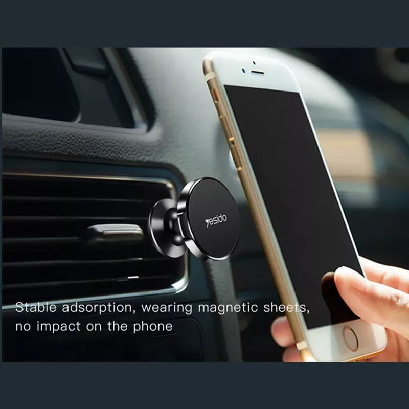Suport telefon auto magnet, grila ventilatie Yesido C59, negru