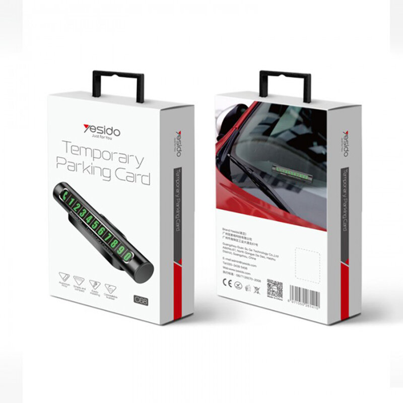 Suport numar telefon auto Yesido C68 parcare temporara, negru