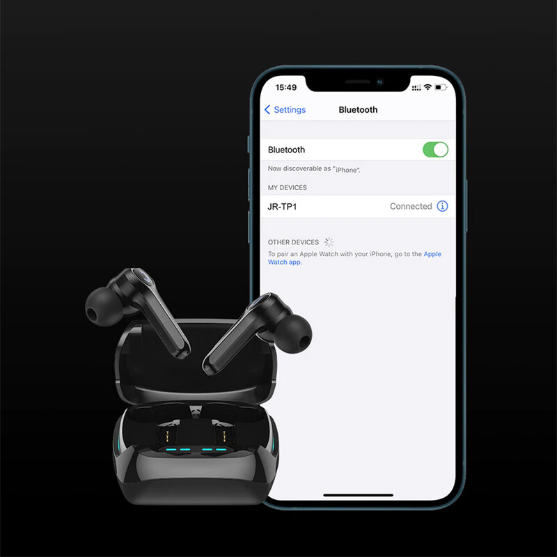 Casti wireless gaming earbuds JoyRoom, TWS Bluetooth, negru, JR-TP1