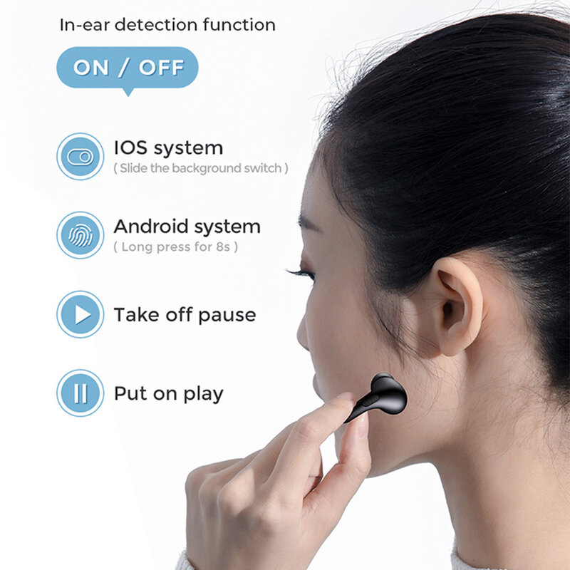 Casti wireless earbuds JoyRoom, TWS active noise cancelling, negru, JR-T03S Pro