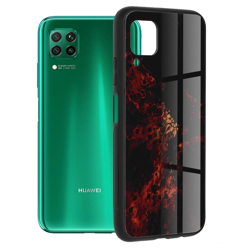 Husa Huawei P40 Lite Techsuit Glaze, Red Nebula