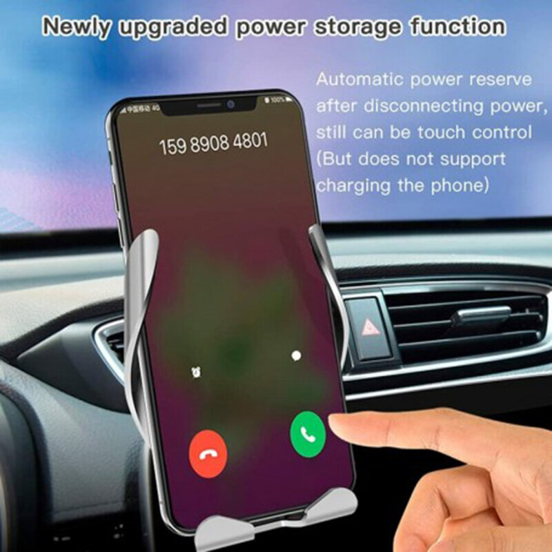 Suport telefon auto cu incarcare wireless, 15W Yesido C78, negru