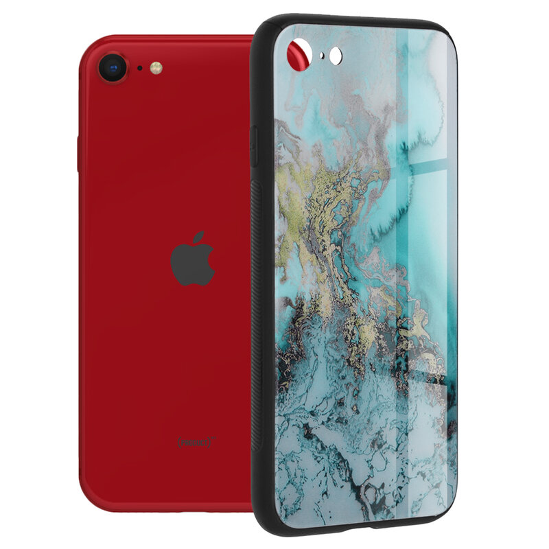 Husa iPhone SE 2, SE 2020 Techsuit Glaze, Blue Ocean