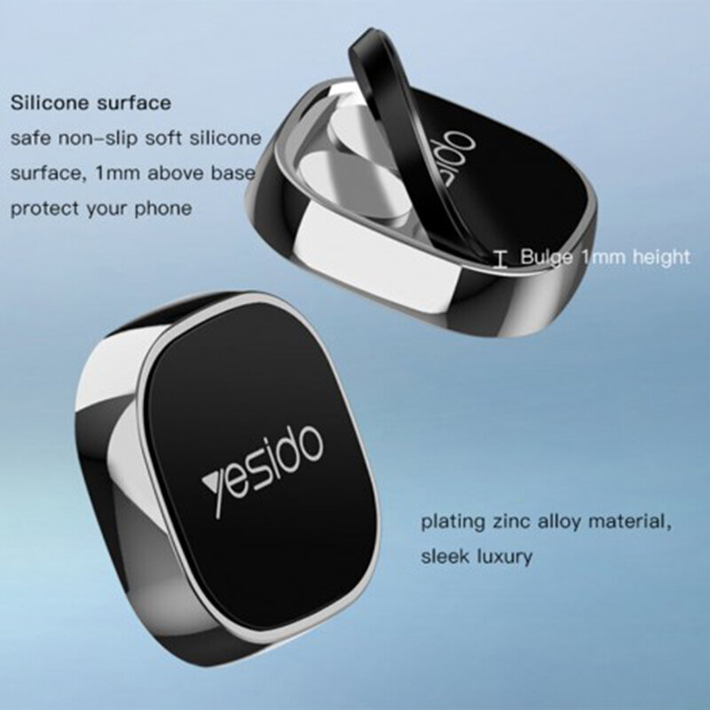 Suport telefon auto magnetic cu adeziv Yesido C81, gri