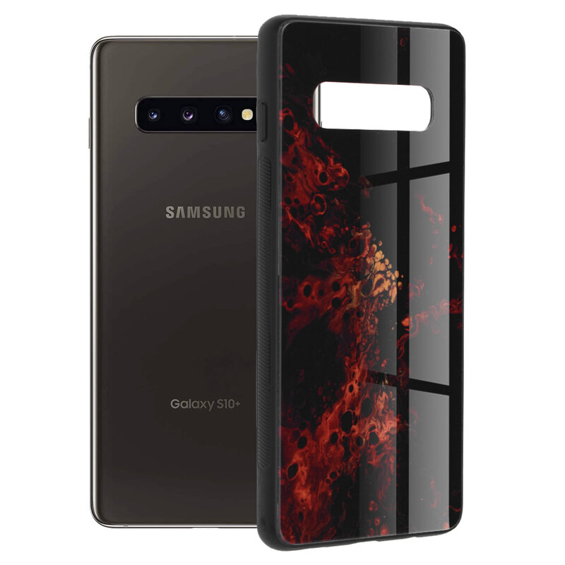 Husa Samsung Galaxy S10 Plus Techsuit Glaze, Red Nebula