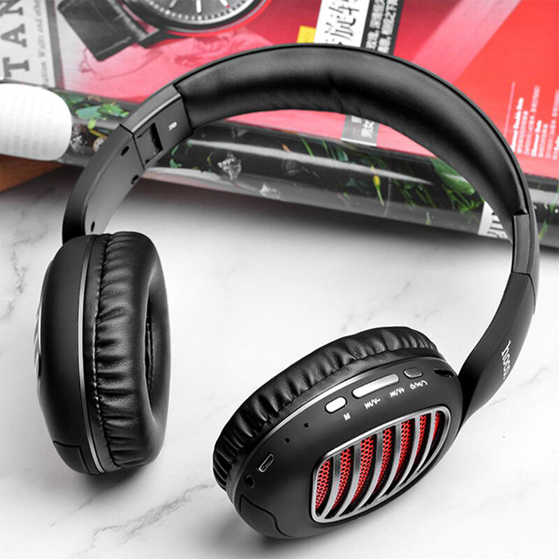Casti wireless on-ear Hoco W23, Bluetooth, Jack 3.5mm, negru