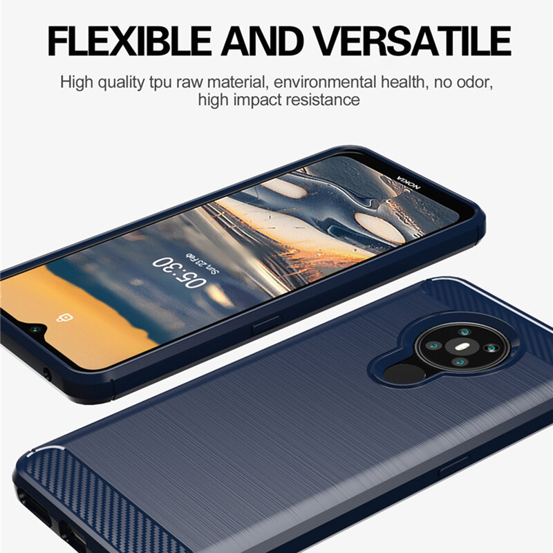 Husa Nokia 6.2 2019 Techsuit Carbon Silicone, albastru