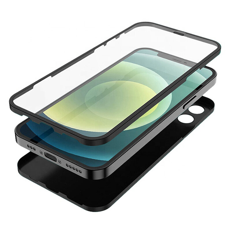 [Pachet 360°] Husa + folie iPhone 12 Pro Max Lito Full Body, negru