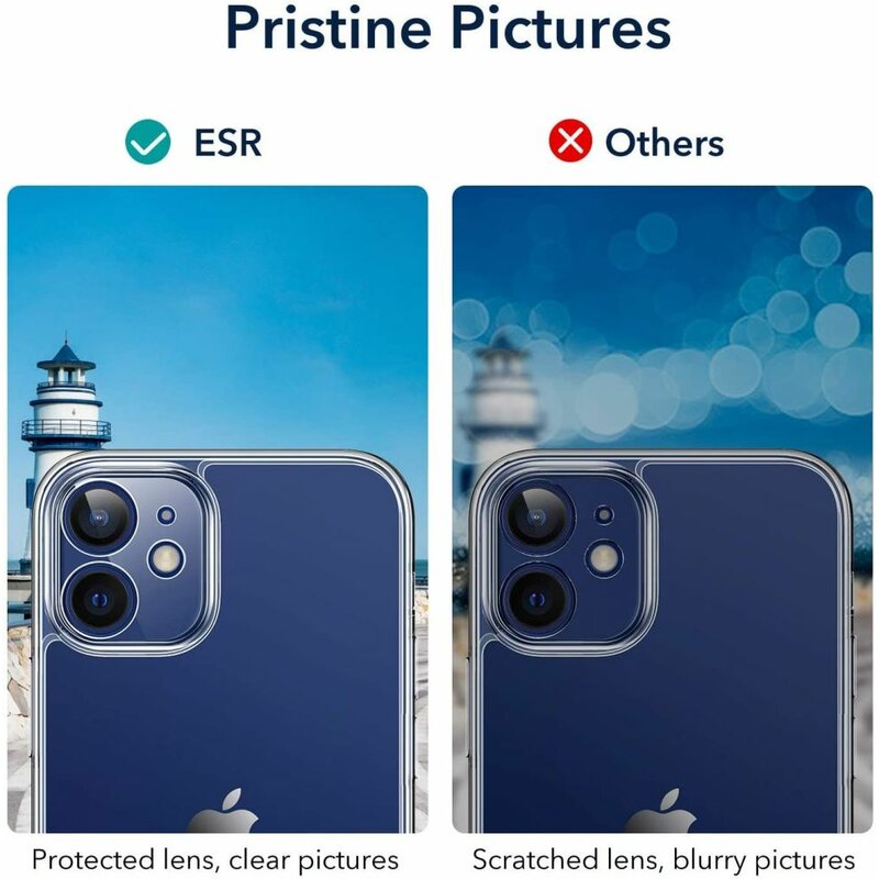 Husa iPhone 12 ESR Classic Hybrid, protectie camera ,clear