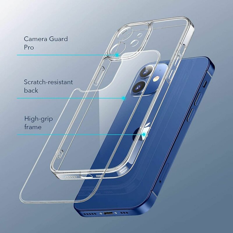 Husa iPhone 12 ESR Classic Hybrid, protectie camera ,clear