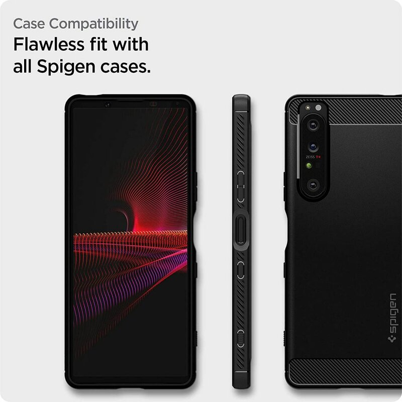 Folie Sticla Sony Xperia 1 III Spigen Glas.t R Align Master, negru