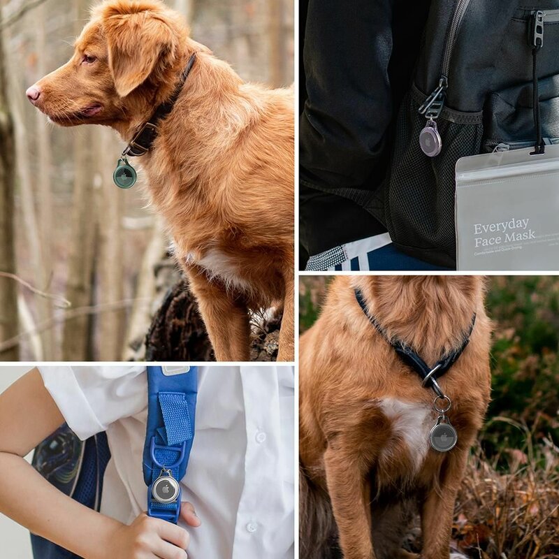 Breloc Apple AirTag Ringke Slim cu holder otel, transparent