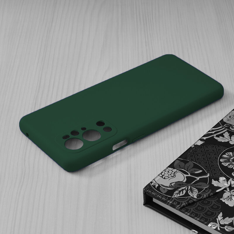 Husa OnePlus 9 Pro Techsuit Soft Edge Silicone, verde inchis
