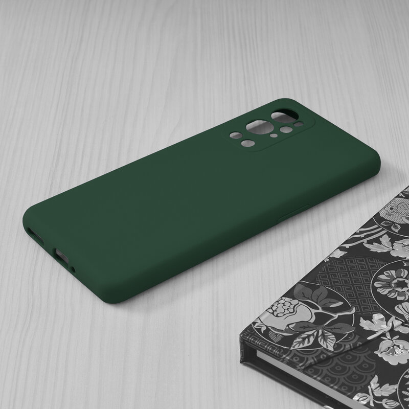 Husa OnePlus 9 Pro Techsuit Soft Edge Silicone, verde inchis