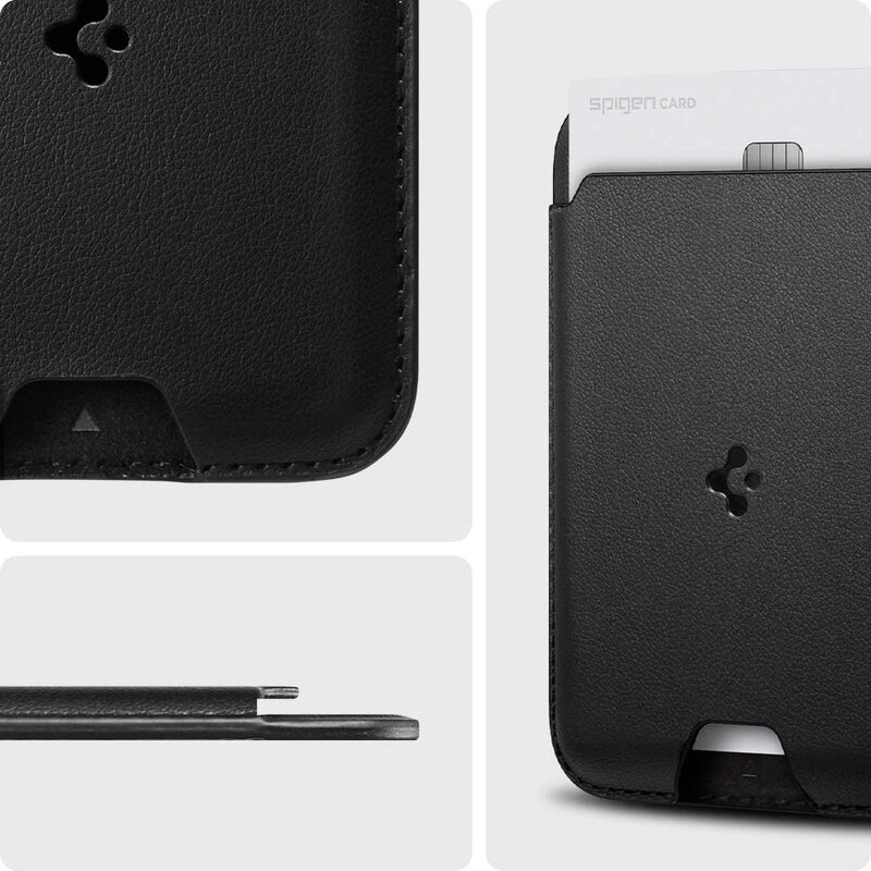 Husa carduri telefon Spigen Valentinus Card Holder, negru