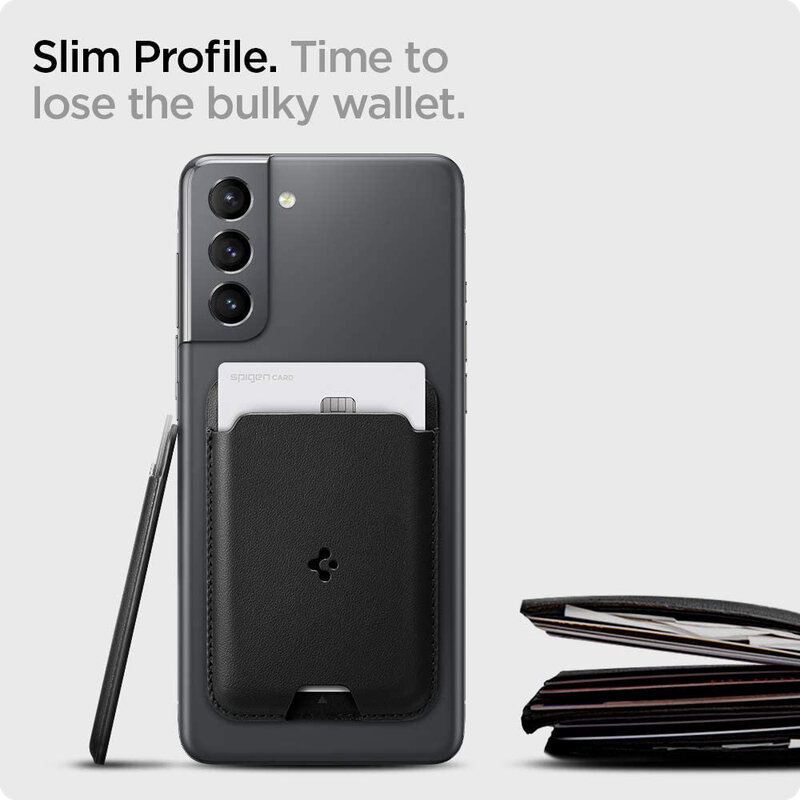 Husa carduri telefon Spigen Valentinus Card Holder, negru