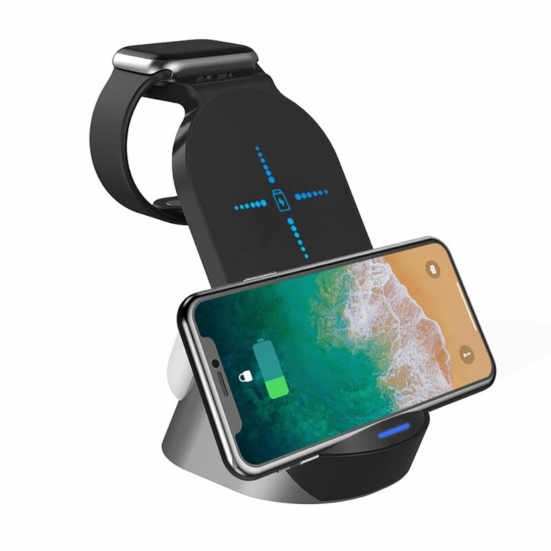 Statie incarcare wireless Apple Tech-Protect H18, Galaxy Buds, negru