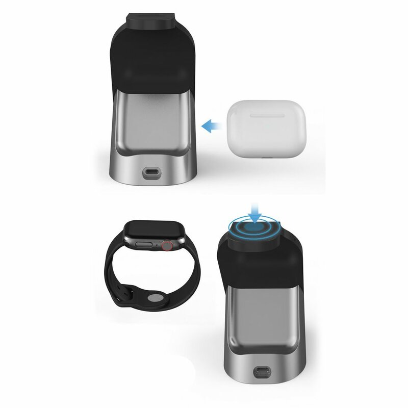 Statie incarcare wireless Apple Tech-Protect H18, Galaxy Buds, negru