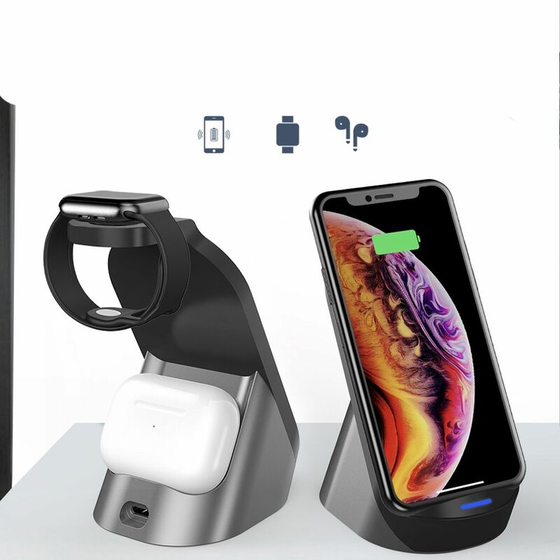 Statie incarcare wireless Apple Tech-Protect H18, Galaxy Buds, negru