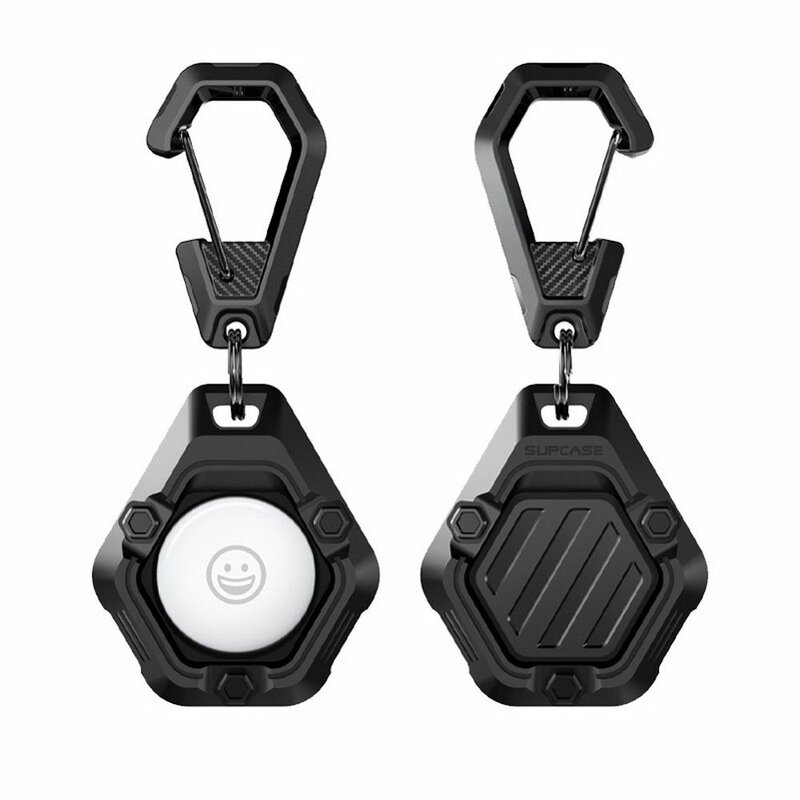 Carcasa Apple AirTag Supcase Unicorn Beetle Pro, breloc chei, negru