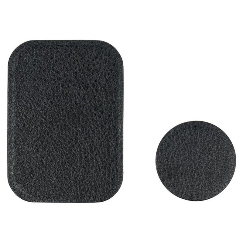 Placute metalice pentru suport magnetic telefon, piele premium, negru