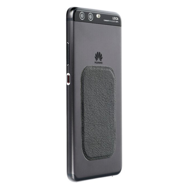Placute metalice pentru suport magnetic telefon, piele premium, negru