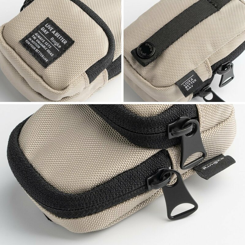 Gentuta earbuds universala Ringke Mini Pouch Two Pocket, bej