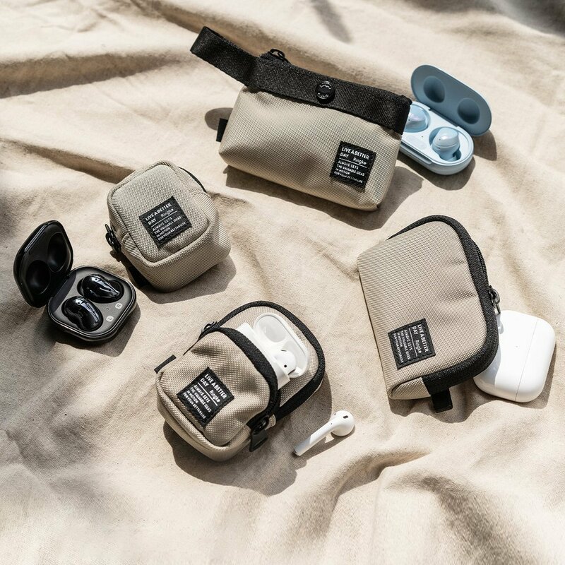 Gentuta earbuds universala Ringke Mini Pouch Two Pocket, bej