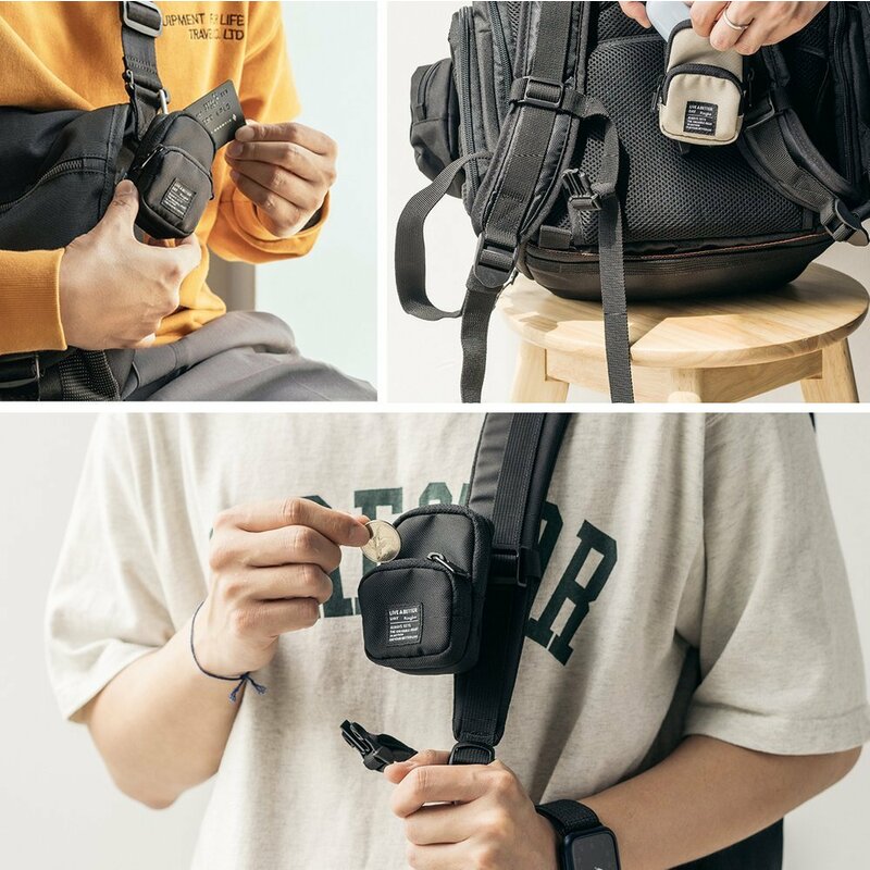 Gentuta earbuds universala Ringke Mini Pouch Two Pocket, bej