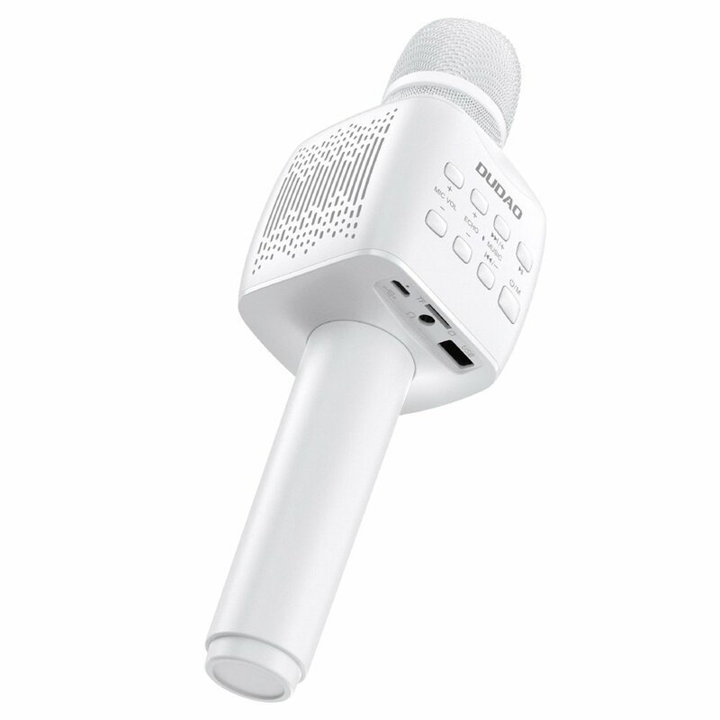 Microfon Bluetooth Dudao Y16S pentru karaoke, wireless, alb