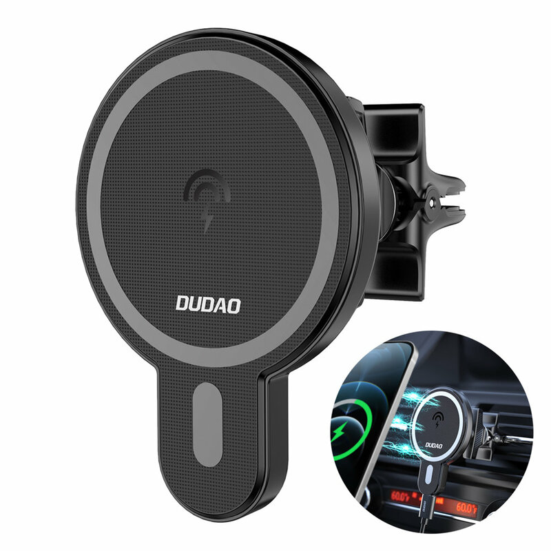 Incarcator auto wireless MagSafe iPhone 12 Dudao F13, 15W, negru